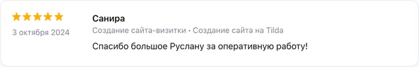 Скриншот реального отзыва клиента Санира о разработке сайта веб-студией RC-WEB.KZ на платформе Profi.kz — оценка 5.0 из 5